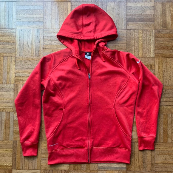Nike Tops - Nike Therma Fit Red Full Zip Hoodie Women's M